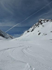 Winding our way down Vallonnets, Val d'Isere