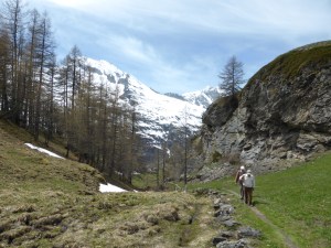 Past the cliff, looking back towards Mont Pourri