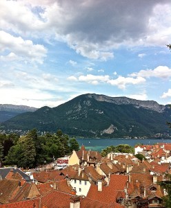 View over Lake Annecy from the castle courtyard
