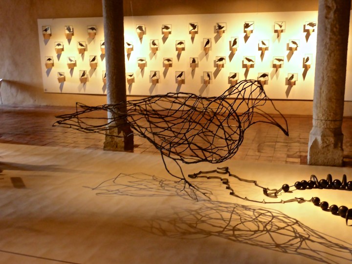 Part of an exhibition on ravens by Violaine Laveaux