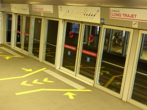 Long and short of it: Lausanne underground invests passengers to position themselves in the carriage depending on the length of their journey