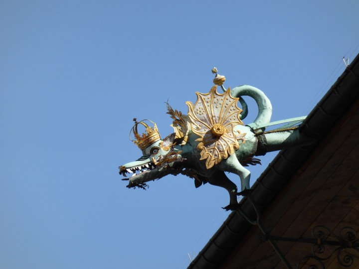 Grinning gargoyle on Lausanne townhall