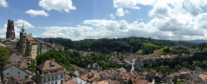 Fribourg: panoramic view from the cliff top