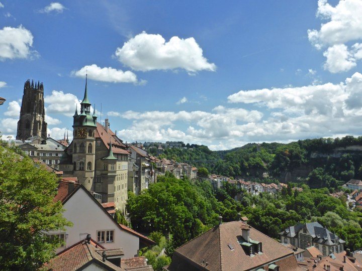Fribourg: stunning view from the cliff top