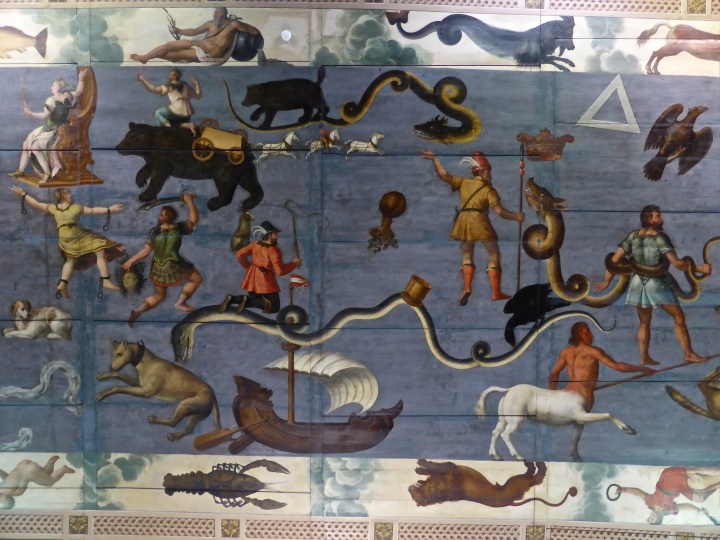 The sky at night: painted ceiling in Ambras castle