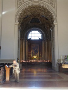 St Rupert's Dom: godfather P lighting a candle