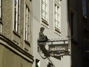 Shop sign in old Salzburg