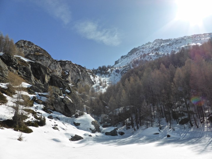 Down through the forest to Le Monal