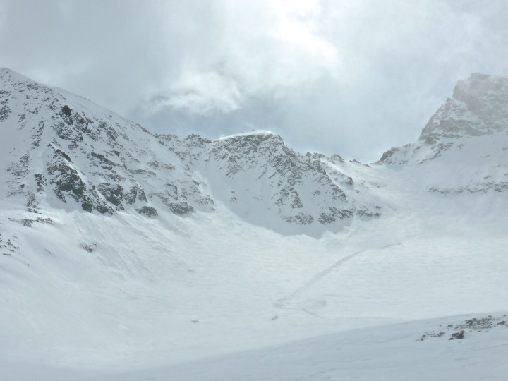 Our tracks down Glacier Pers