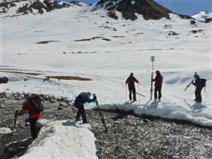 Crossing the ruisseau du Charvet - still snow covered a few days ago