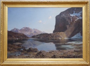 Guetal's vast realistic painting of Lac de l'Eychauda