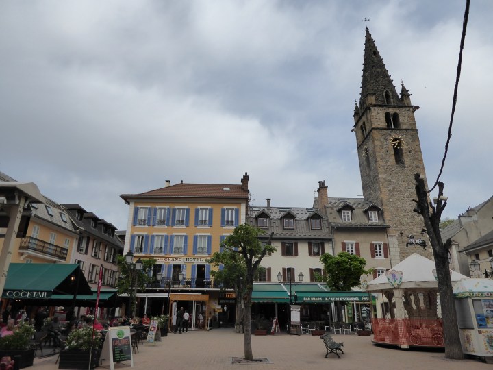 Barcelonnette: Place Manuel, and the Grand Hotel, where we're staying 
