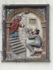 Osnabrück: devil argument on the Walhalla facade