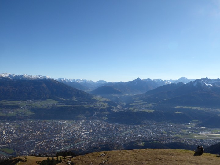 View over Innsbruck from the Seegrubbe mid-station