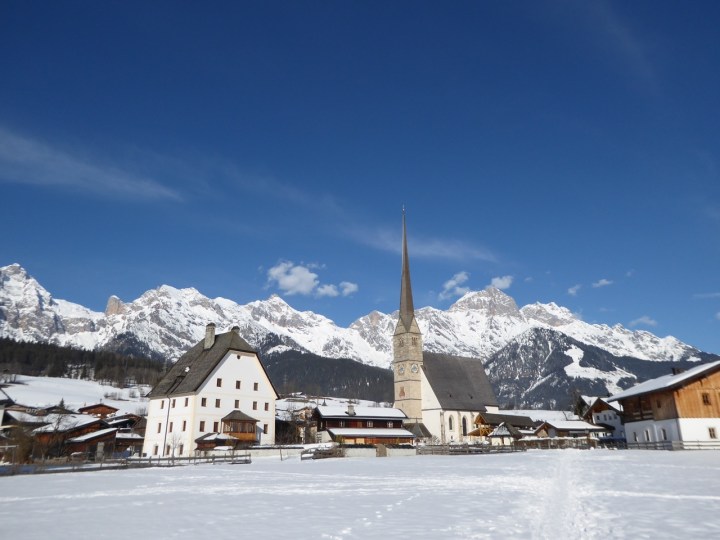 Maria Alm: the church and grain store