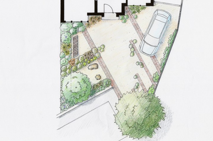 Sustainable front garden - alternative concept #2, colour