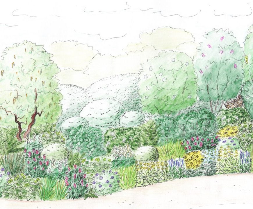 The Garden in the Clouds, perspective (colour)