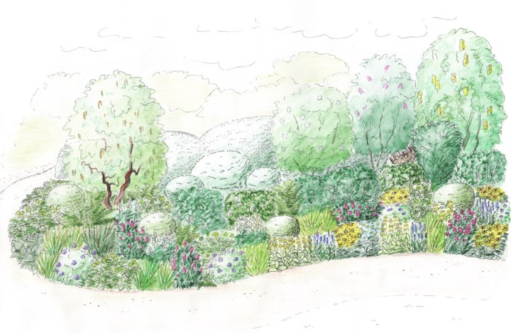 The Garden in the Clouds, perspective (colour)