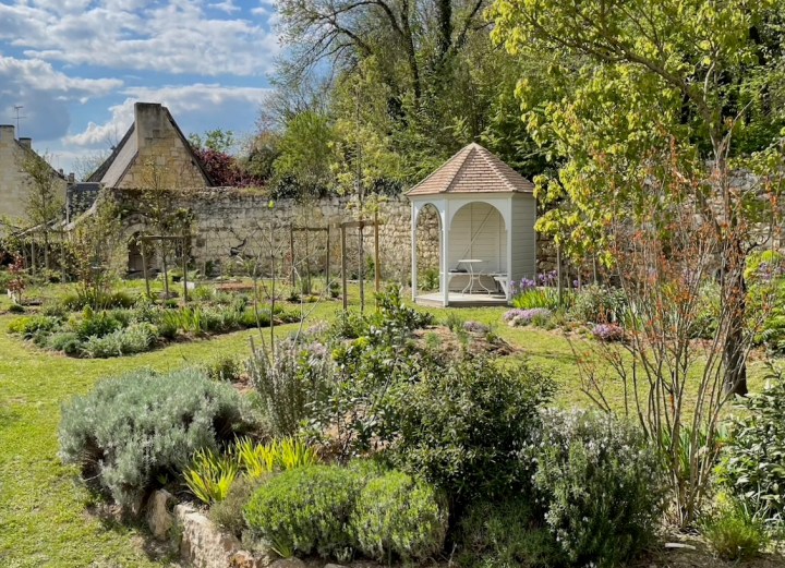 View over the Luberon-inspired garden to the new gazebo