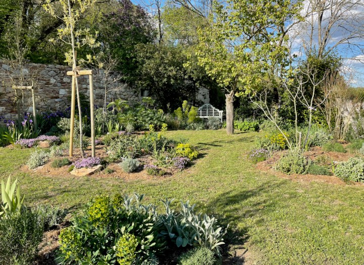 Resilient garden: a bench to take in the views over the new space
