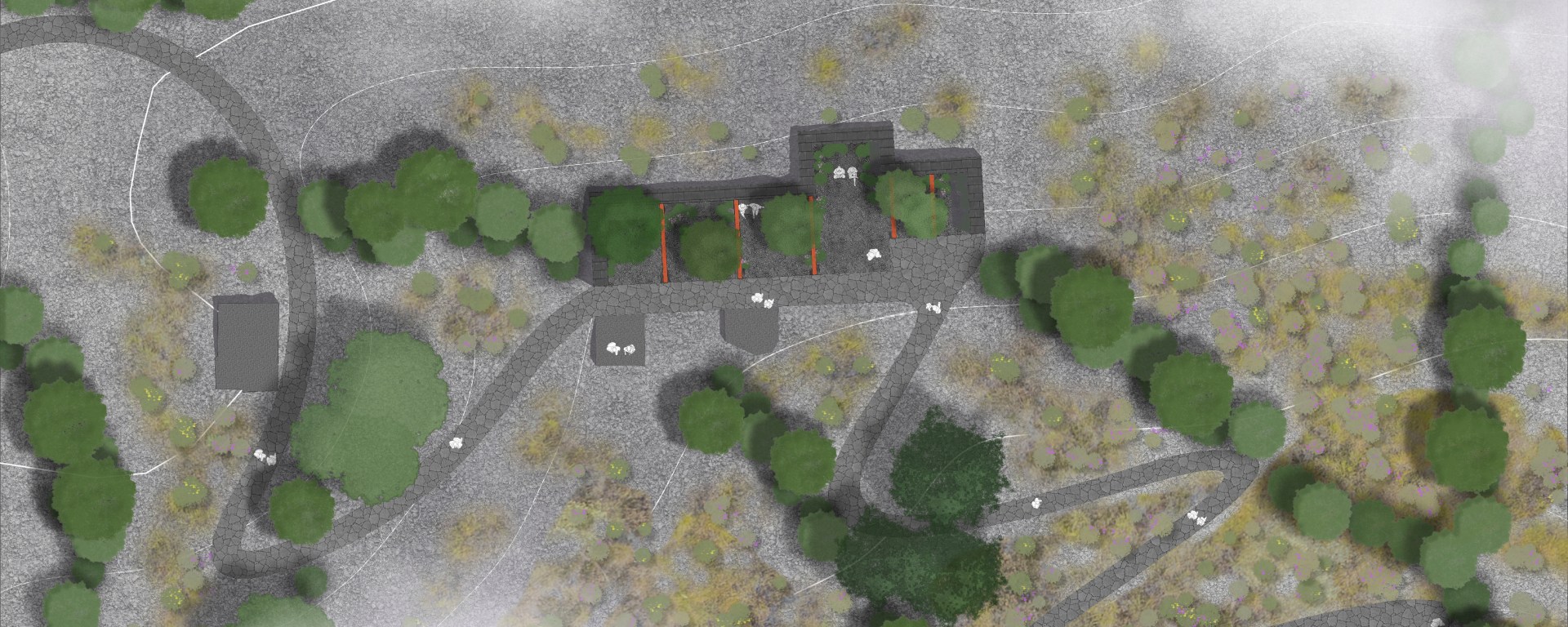 Masterplan for the re-imagined Careg-wen-uchaf farmstead in Dinorwig