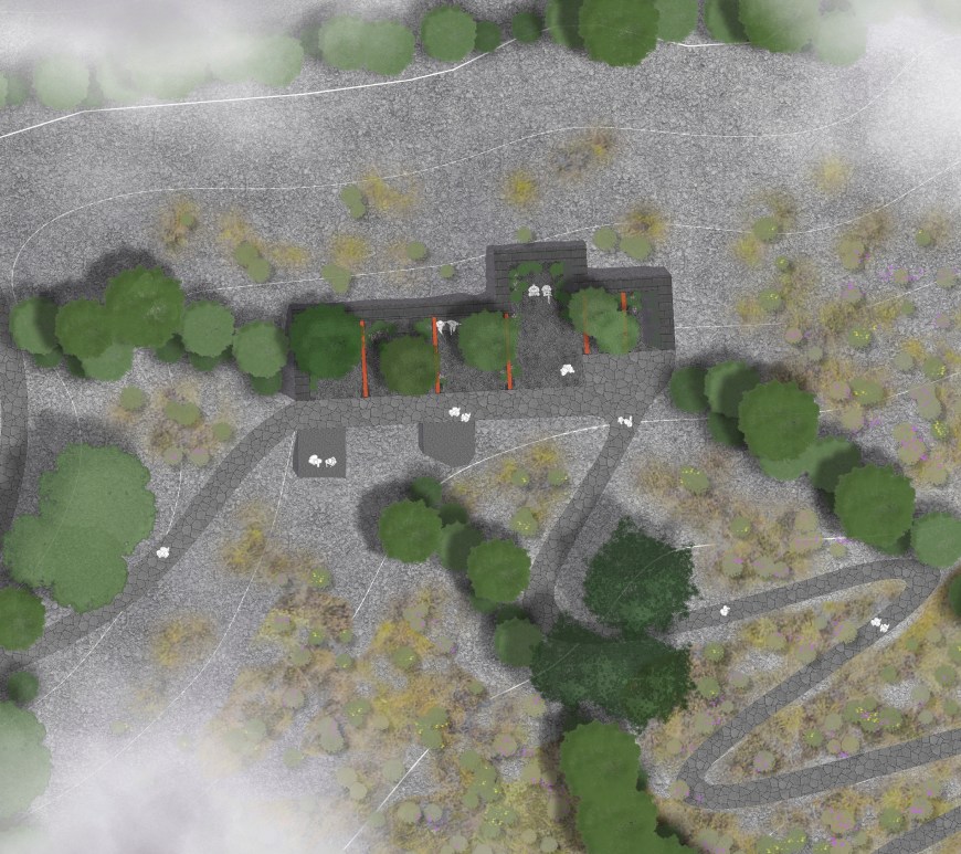 Masterplan for the re-imagined Careg-wen-uchaf farmstead in Dinorwig