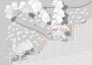 Careg-wen-uchaf, section showing where the buried farmstead was likely located.