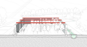 Dinorwig quarry, proposed Plant Nursery, section perspective